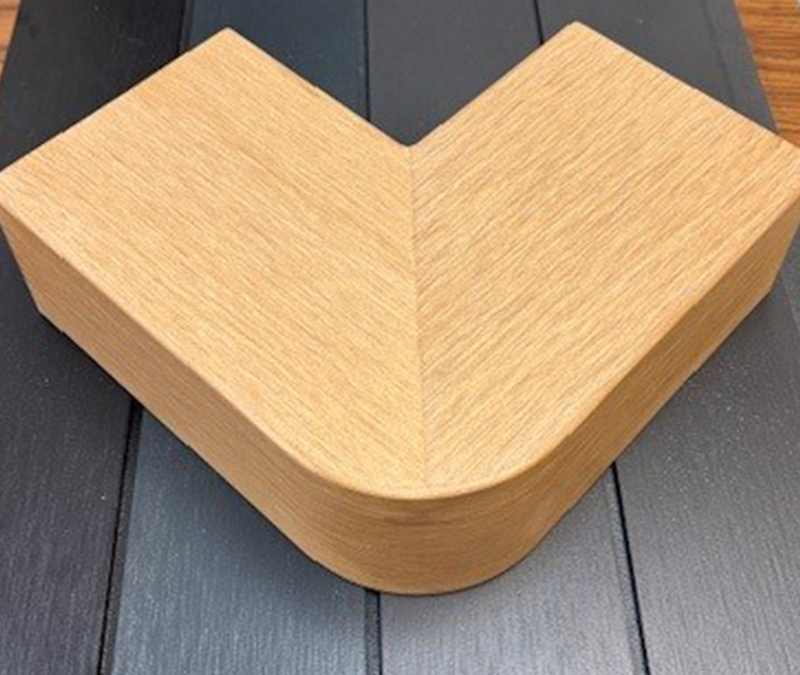Corner piece constructed with ACRE featuring a 3” curve